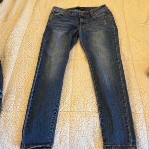 Women's Skinny Jeans in Dark Blue Stretch Denim